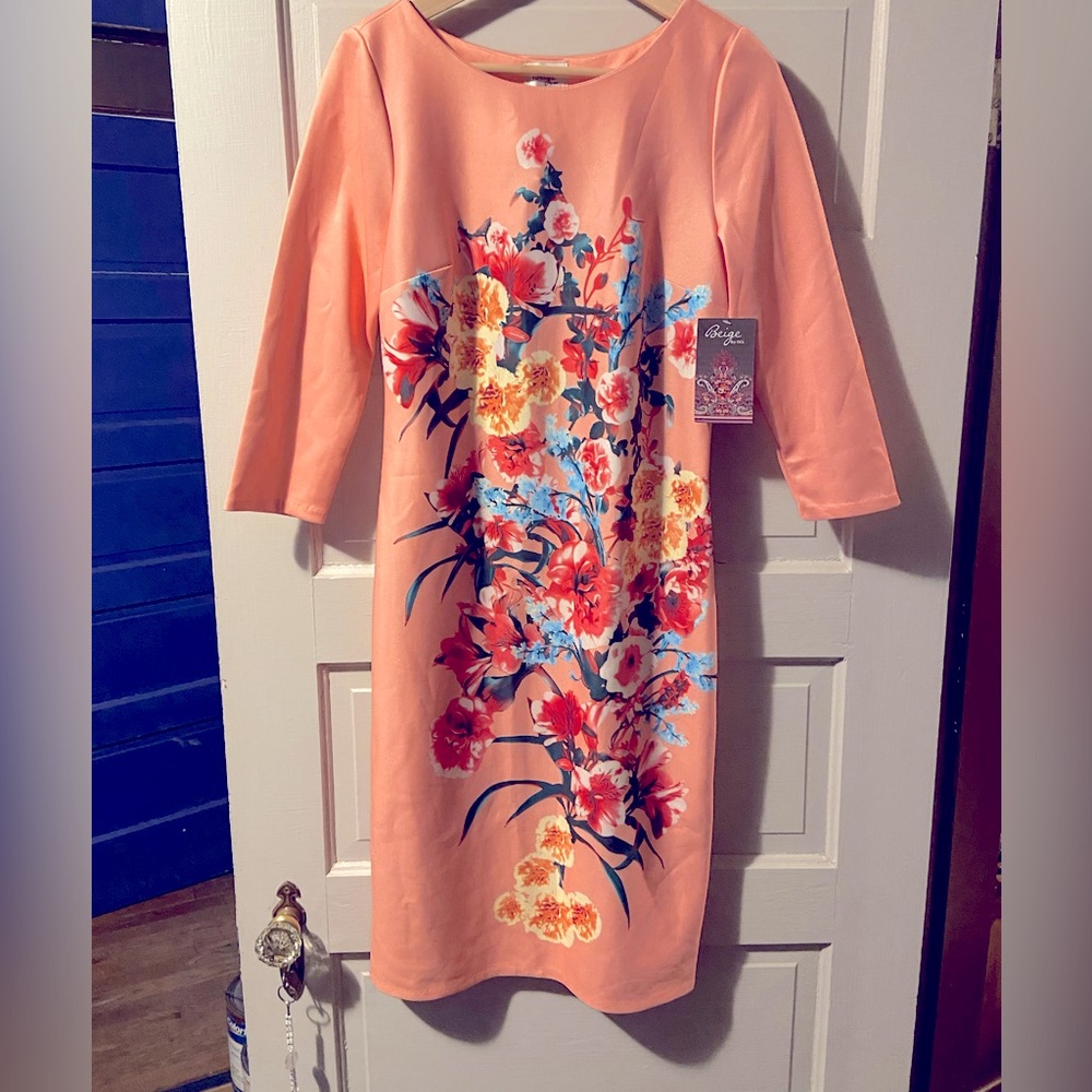 Cream orange dress BEIGE by eci